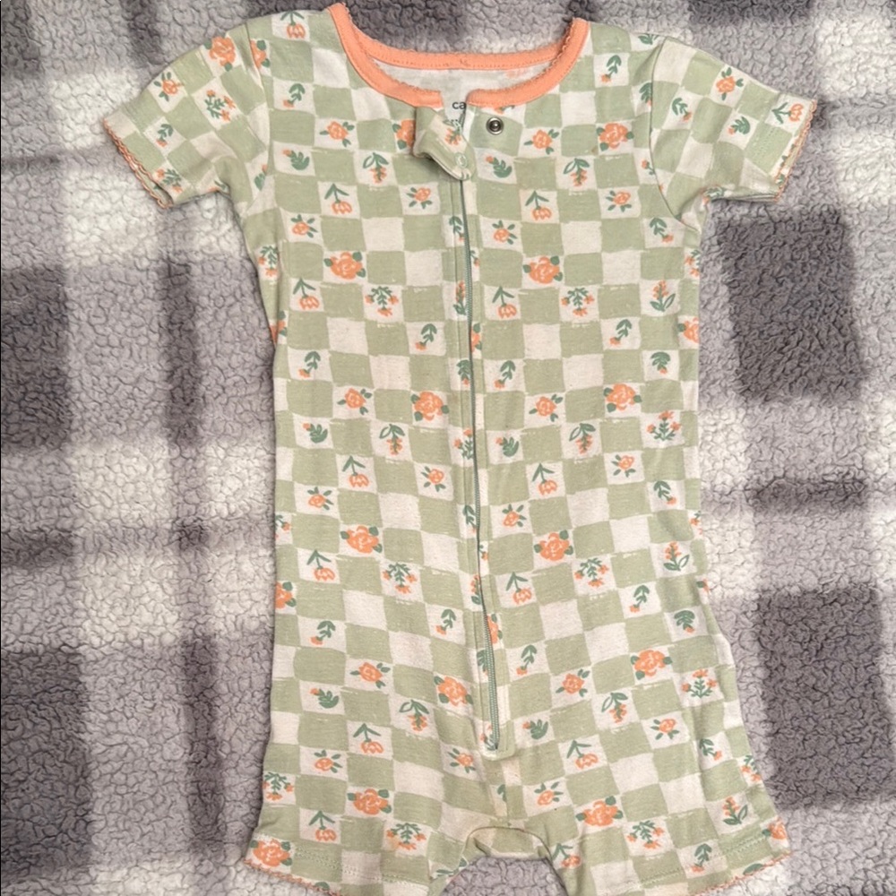 Carter's Green and Orange Bodysuit Playful Comfort